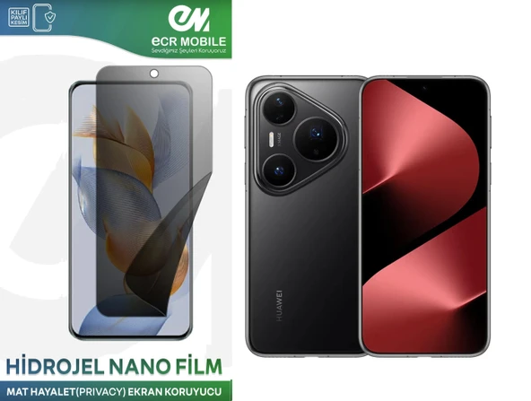 Huawei Pura 80 Pro/Pura 80 Ultra ile Uyumlu Mat Hayalet (Privacy) Hidrojel Film Ekran Koruyucu ürün görseli 1