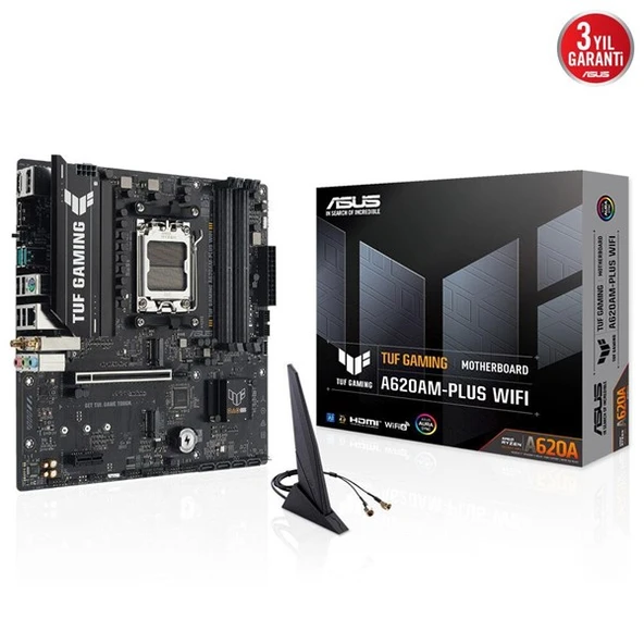 ASUS TUF GAMING A620AM-PLUS WIFI6 DDR5 HDMI-DP PCIE 4.0 AM5 MATX ürün görseli 1