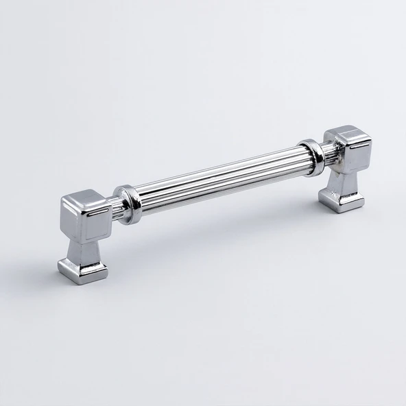Talas 128 mm Çizgili Krom Renk Metal Kulp Mobilya Çekmece Mutfak Dolabı Dolap Kulpları Kulb 22.4 cm ürün görseli 1