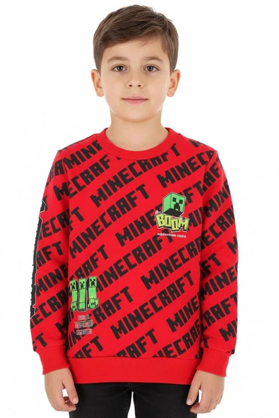 Erkek Çocuk Sweatshirt Minecraft Baskılı - Resim 9