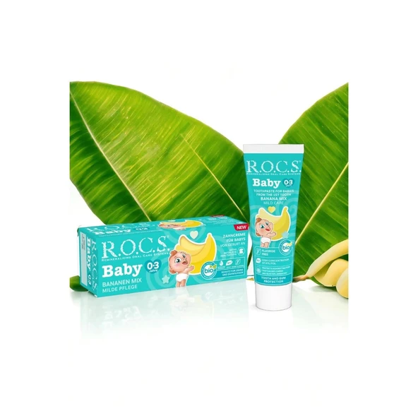 R.o.c.s Baby 0-3 Yaş Muz Püresi Florürsüz Diş Macunu 45gr ürün görseli 1
