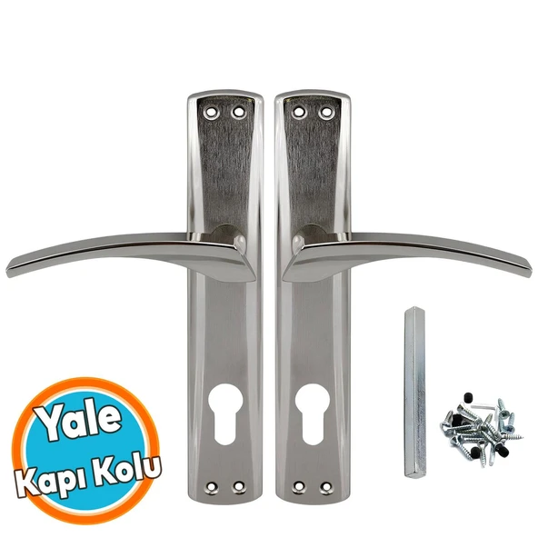 Kapı Kolu Nikel İnox Dış Kapı Kolu Yale Aynalı Sağa Sola Uygun Ön Arka Dış Kapısı 1 Takım ürün görseli 1