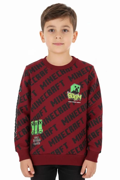Erkek Çocuk Sweatshirt Minecraft Baskılı - Resim 5