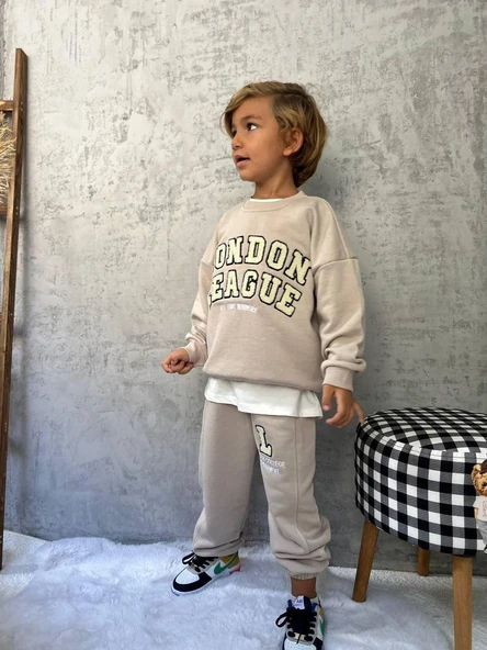 Cg Kids London League Süzüne Nakış işlemeli 3 iplik Alt Üst Takım Süper Kalite Kumaş ürün görseli 1
