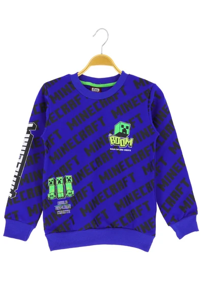 Erkek Çocuk Sweatshirt Minecraft Baskılı - Resim 8