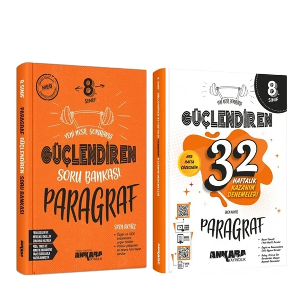 Ankara Yayıncılık 8.Sınıf Paragraf Soru Bankası ve 32 Haftalık Deneme Seti 2 Kitap ürün görseli 1