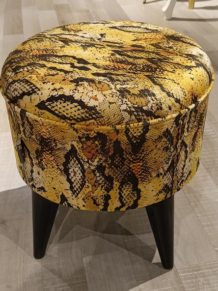 MERCAN MOBİLYA  Leopar Desenli PUF  BENCH - Resim 2