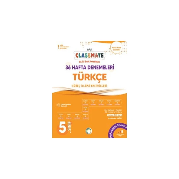 5. Sınıf Türkçe Classmate 36 Hafta Denemeleri ürün görseli 1