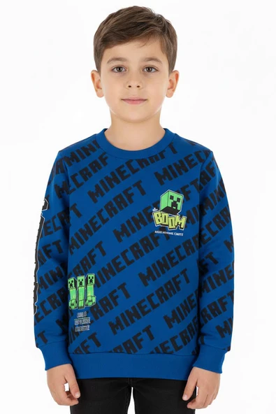 Erkek Çocuk Sweatshirt Minecraft Baskılı - Resim 7