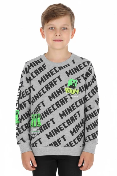Erkek Çocuk Sweatshirt Minecraft Baskılı ürün görseli 1