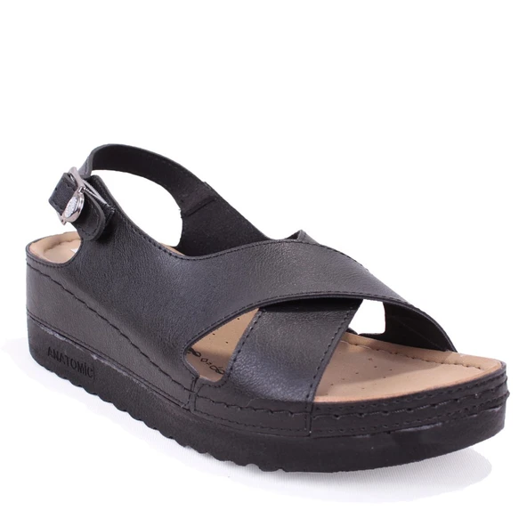 Dagoster DZA37-3031 Siyah Günlük Ortopedik Kadın Sandalet ürün görseli 1