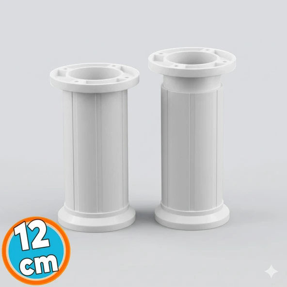 Mobilya Tezgah Dolap Yükseltici Yükseltme Ayağı Ayarlanabilir Plastik Ayak 1 Adet 12 Cm Beyaz ürün görseli 1