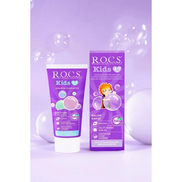 R.o.c.s Kids 4-7 Yaş Balon Sakızı Diş Macunu 45g ürün görseli 1