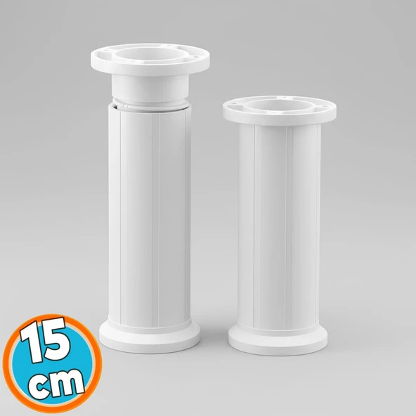 Mobilya Tezgah Dolap Yükseltici Yükseltme Ayağı Ayarlanabilir 1 Adet 15 Cm Beyaz Plastik Ayak ürün görseli 1
