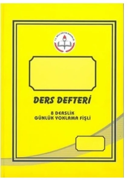 Ders Defteri 8 Derslik Günlük Yoklamalı 200 Sayfa Sert Kapak  sarı ürün görseli 1