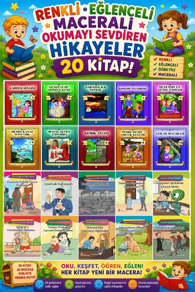 4.Sınıf Renkli Eğlenceli Maceralı Okumayı Sevdiren Hikayeler (20 Kitap) ürün görseli 1