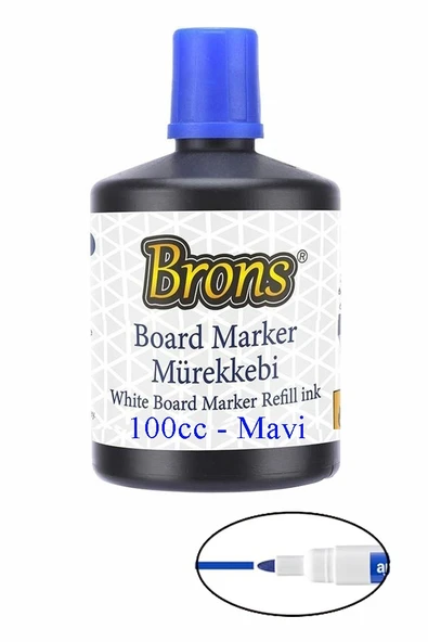 Mavi Yazı Tahta Kalem Mürekkebi 100ml 1 Adet Brons Tahta Kalemi Mürekkebi Kolay Silinebilir 100gr Okul Sınıf Öğrenci ürün görseli 1