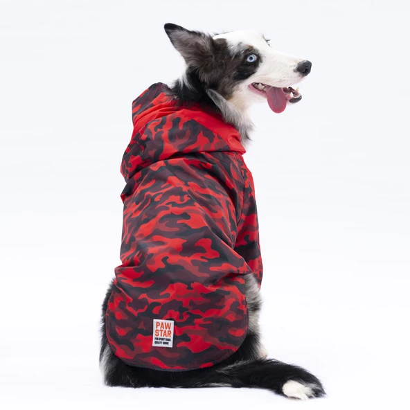Pawstar Kırmızı Dijon Polarlı Su Geçirmez Orta-Büyük Irk Köpek Yağmurluğu ürün görseli 1