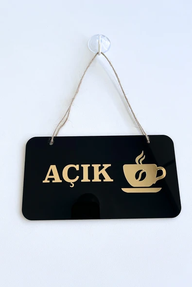 Cafeler ve Kahve Dükkanları İçin Açık Kapalı Kapı Tabelası ürün görseli 1