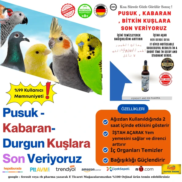 FEROXİT GARLIC Durgun '' Kabaran Kuşlar da hızlı sonuç İŞTAH ARTTIRICI SARIMSAK MUCİZESİ ürün görseli 1