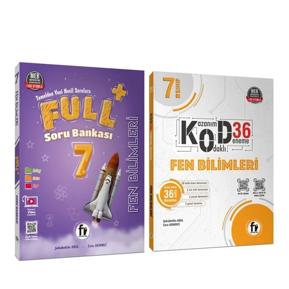 Fi Yayınları 7.Sınıf Fen Bilimleri FULL Soru Bankası ve KOD 36 Deneme Seti 2 Kitap ürün görseli 1