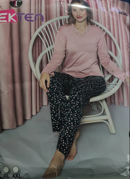 Tekten 3200 Uzun Kollu Kadın Pijama Takımı M BEDEN ürün görseli 1