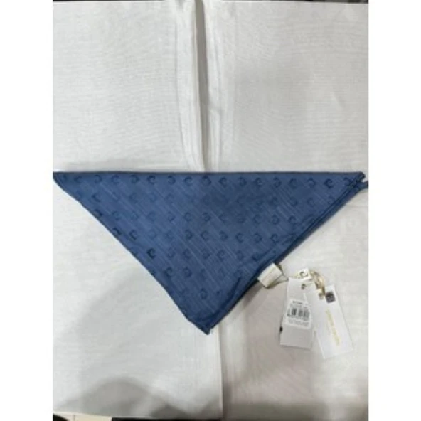 Logolu İpek Koton Jakar Eşarp - 8933984 - Resim 8