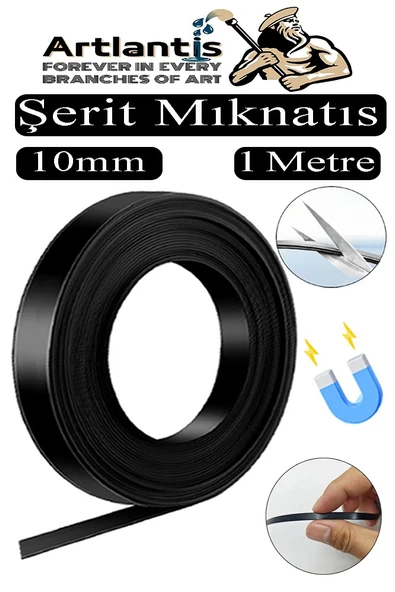 Şerit Mıknatıs Magnet 1 Metre 1 Adet 1 cm 1 Metre Esnek Kaliteli Metal Yüzeye Yapışan Manyetik Mıknatıs Fotoğraf Resim ürün görseli 1