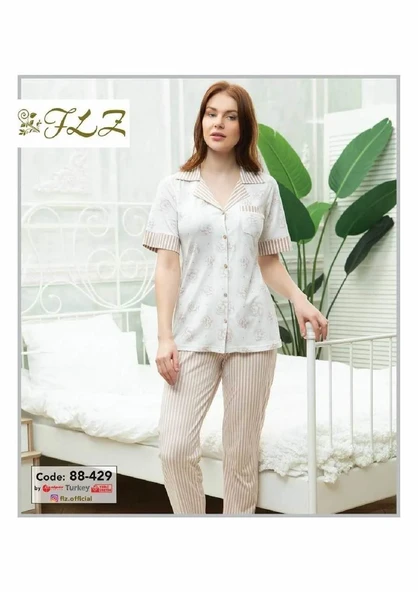 Dowry Flz 429 Kısa Kollu Bayan Pijama Takımı YEŞİL ürün görseli 1