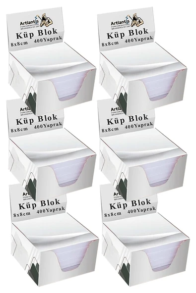 Masaüstü Küp Blok Not Kağıdı 6 Paket 8x8 cm Beyaz Küp Not Kağıdı Kare Kağıt Beyaz Boş Kağıt 400 Yaprak Hatırlatma Ofis ürün görseli 1