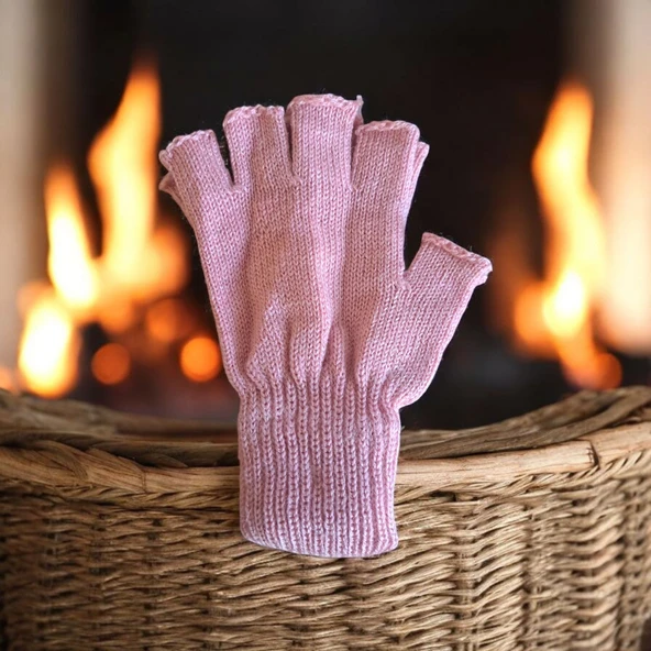 Tiriko Kadın Kesik Eldiven Açık Pembe - Resim 2