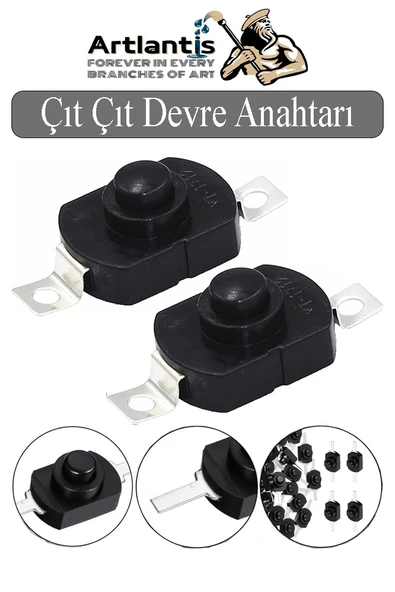 Mini Anahtar Arapuar Çıtçıt Anahtar 2 Adet Siyah Elektrik Devresi İçin Açma Kapama Düğmesi Deney On / Off Siyah Anahtar ürün görseli 1