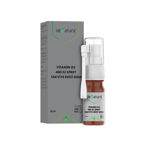 VeNatura Vitamin D3 400 IU Sprey Takviye Edici Gıda 20 ml ürün görseli 1