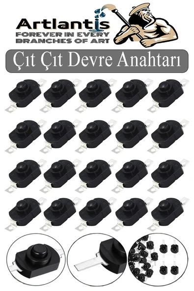 Mini Anahtar Arapuar Çıtçıt Anahtar 20 Adet Siyah Elektrik Devresi İçin Açma Kapama Düğmesi Deney On / Off Siyah Anahtar ürün görseli 1