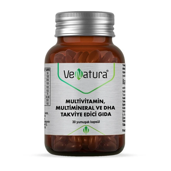 VeNatura Multivitamin, Multimineral ve DHA Takviye Edici Gıda 30 Yumuşak Kapsül ürün görseli 1