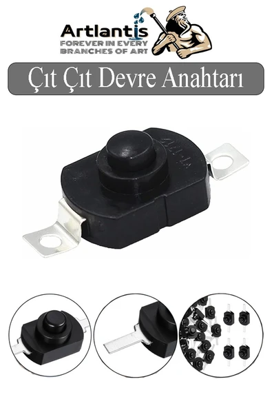 Mini Anahtar Arapuar Çıtçıt Anahtar 1 Adet Siyah Elektrik Devresi İçin Açma Kapama Düğmesi Deney On / Off Siyah Anahtar ürün görseli 1