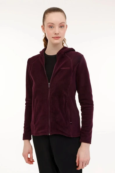 Lumberjack 7CT657 Wb Kadın Mor Kapüşonlu Polar Ceket 101782303 ürün görseli 1