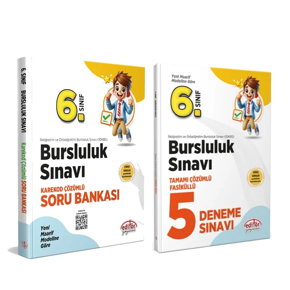 Editör Yayınları 6. Sınıf Bursluluk Sınavı Soru Bankası ve Deneme Seti 2 Kitap ürün görseli 1