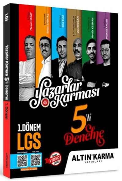 8.Sınıf LGS 1.Dönem Yazarlar Karması 5 li Deneme Altın Karma Yayınları ürün görseli 1