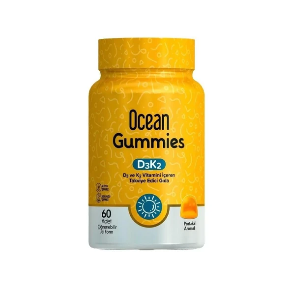 Ocean Gummies D3K2 60 Adet Çiğnenebilir Jel Form İçeren Takviye Edici Gıda ürün görseli 1
