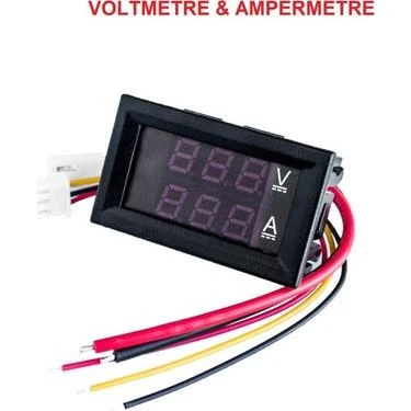 VOLTMETRE & AMPERMETRE  DUAL DİGİTAL (0 ~ 30V /  0 ~ 100A ) G.Y. DC ŞÖNT DAHİL ürün görseli 1