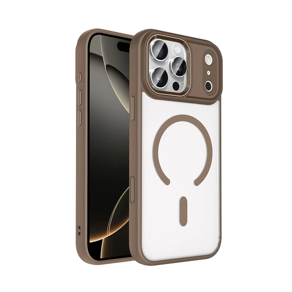 Apple iPhone 17 Pro Max Kılıf Kamera Çıkıntılı Şarj Destekli Renkli Hassas Butonlu Kapak (KROM-MAG) ürün görseli 1