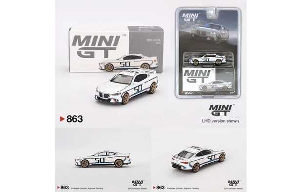 Mini Gt BL 863 BMW 3.0 CSL White 1/64 Model Araba ürün görseli 1