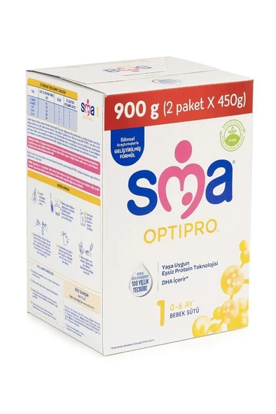 SMA Optipro 1 Probiyotik Bebek Sütü 900 gr ürün görseli 1