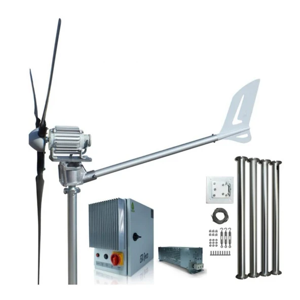 İsta Breeze Set 2000W 24V/48V Windsafe Korumalı Rüzgar Türbini + Wind Pro Şarj Kontrol Cihazı + Direk Seti ürün görseli 1