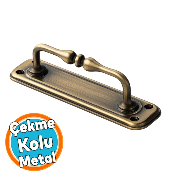Metal Kapı Çekme Kolu Tutamağı Kulp Kulpları Dolap Mobilya Dolap Çekmece Antik Sarı Büyük 14.5 cm ürün görseli 1