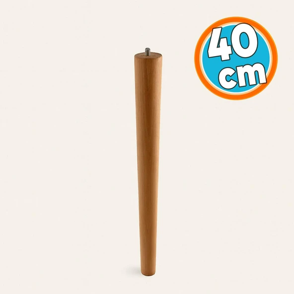 Ahşap Silindir Ayağı Kahverengi Boya Bohem Tarz Mobilya Masa Mobilya Aksesuar Ayak Dekoratif 40 cm ürün görseli 1