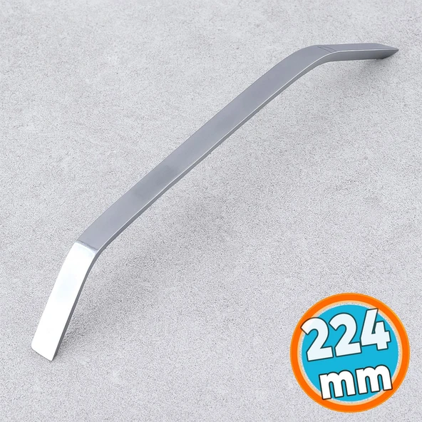 Metal Kulp 224 mm - 22.4 cm Mobilya Çekmece Mutfak Dolabı Dolap Kulpları Kulb Kulpu Krom Gümüş ürün görseli 1