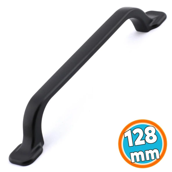 Mobilya Mutfak Dolabı Çekmece Dolap Kulpları Kapak Kulpu Kulbu Siyah 128 Mm-12.8 Cm Metal Kulp ürün görseli 1