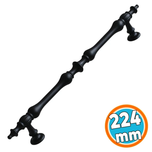 Mobilya Mutfak Dolabı Çekmece Dolap Kulpları Kapak Kulpu Kulbu Siyah 224 mm Metal Kulp ürün görseli 1